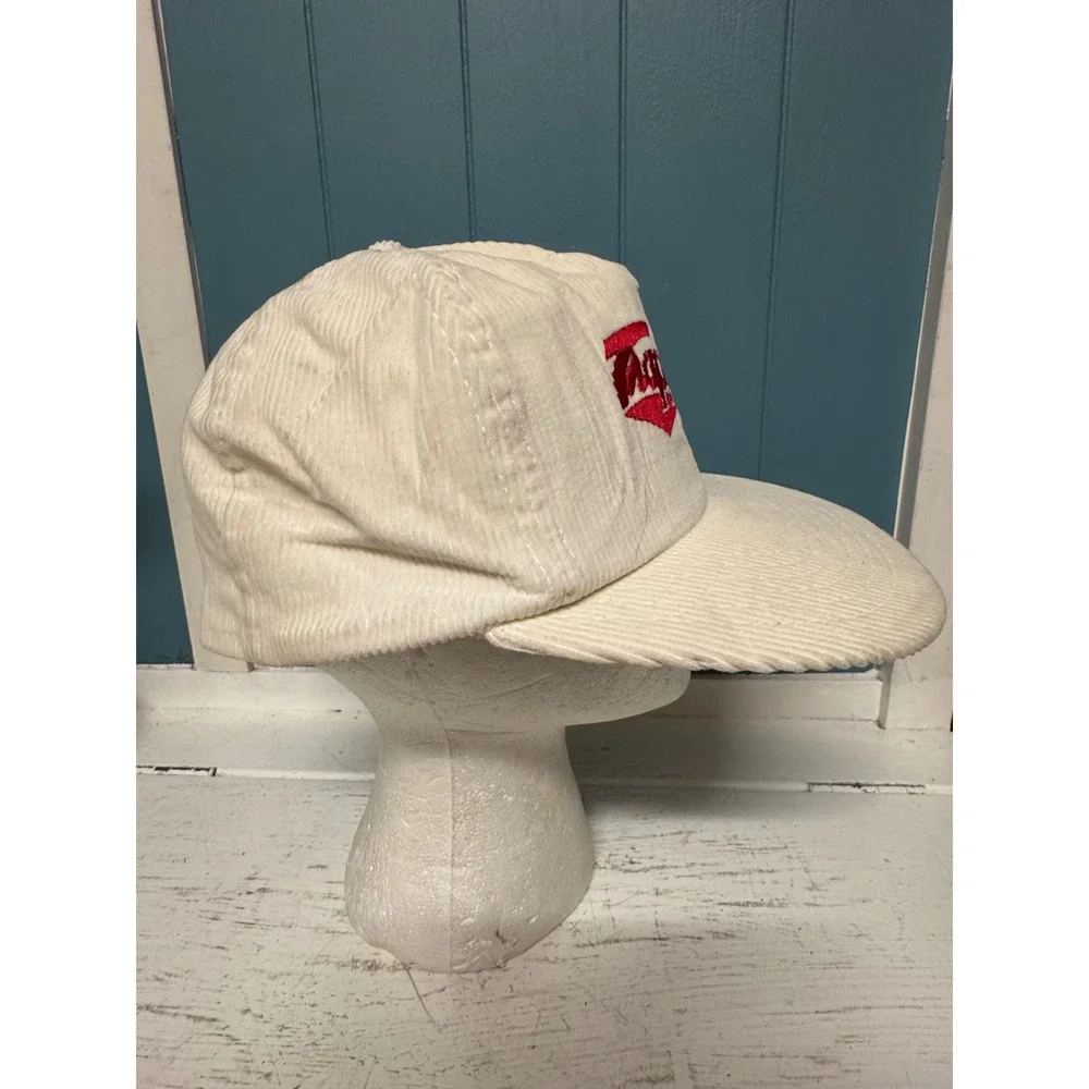 Vintage‎ Trappers Just Say No Corduroy Snapback Hat True Value Cream Red Hat
